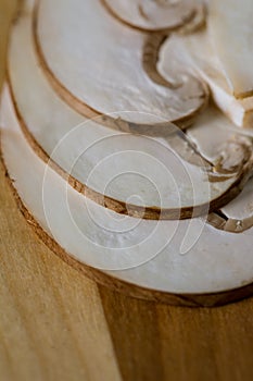 Closeup Macro shot of Crimini Mushrooms