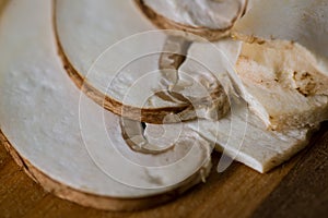 Closeup Macro shot of Crimini Mushrooms