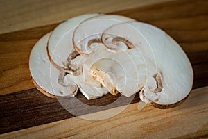 Closeup Macro shot of Crimini Mushrooms