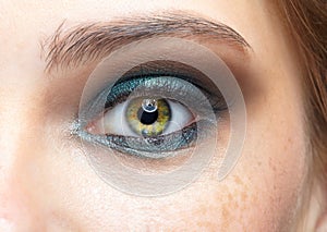 Closeup macro shot of human female eye