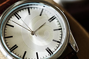 Closeup macro shot of a watch