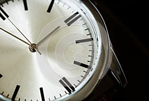 Closeup macro shot of a watch