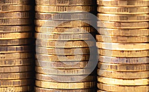Stacks of metal coins