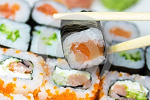 Closeup of maki sushi