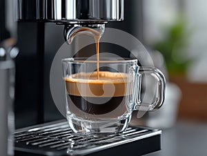 closeup of making espresso