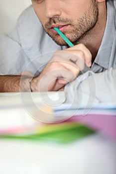 Closeup of a man working