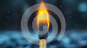 Closeup of match head on fire