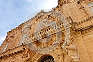 Closeup of Mdina Cathedral Museum in Malta