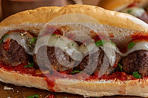 Meatball Sandwich on a Hoagie Roll photo