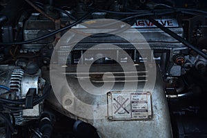 Closeup of mechanic repairing car,Mechanic Car Service in automobile garage auto car