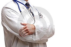 Closeup of medical doctor torso with stethoscope