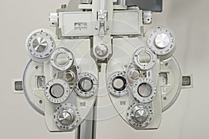 Closeup of medical equipment in an opticians clinic