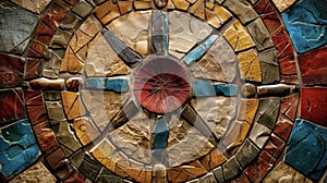 A closeup of a medicine wheel a symbol of balance and harmony in the spiritual teachings of many Native American tribes photo