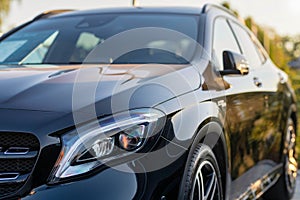 Closeup of mercedes-benz gla headlight photo