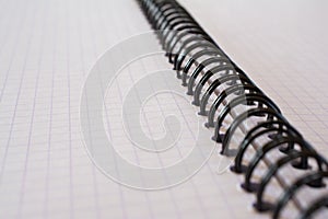 Closeup of metal binding notebook