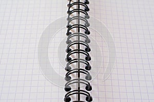 Closeup of metal binding notebook