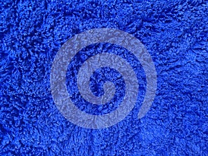 Closeup microfiber cloth. Abstract blue background texture.