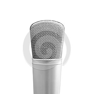 closeup microphone in recording studio