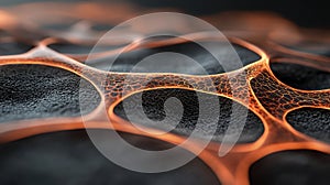 Closeup microscopic view of cell structures and biological processes microscopic