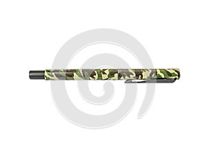 Closeup military pattern pen , beautiful pen isolated on white background with clipping path