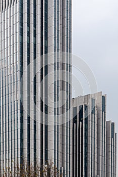 Closeup of modern architecture of skyscraper