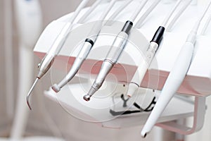 Closeup of a modern dentist tools, burnishers