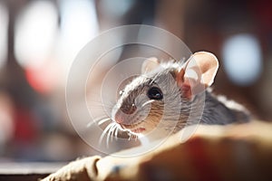 closeup of a mouse with rapid clicking