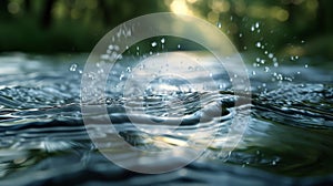 Closeup of moving textures on a lake with the gentle ebb and flow of the water creating a serene and everchanging