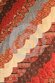 Closeup multicolored dark Amish Handmade Quilt