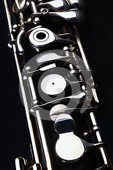 Closeup music instrument oboe