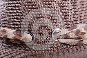 Closeup of native style material with lace