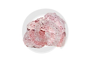 Closeup natural rough strawberry quartz