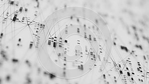 Closeup of Neural network model, LLM structure background. AI big data processing technological concept. Machine