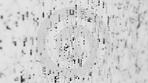 Closeup of Neural network model, LLM structure background. AI big data processing technological concept. Machine