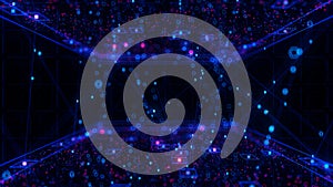 Closeup of Neural network model, LLM structure complex. AI big data processing technological concept backdrop. Machine