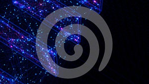 Closeup of Neural network model, LLM structure complex. AI big data processing technological concept backdrop. Machine