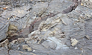 Closeup of the new lavafield of the volcano eruption at Fagradalsfjall