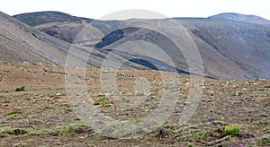 Closeup of the new lavafield of the volcano eruption at Fagradalsfjall