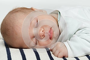 Closeup of newborn baby sleeping
