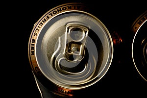 Closeup non alcoholic beer can photo