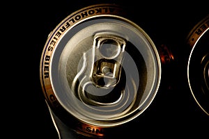 Closeup non alcoholic beer can