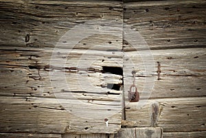 Closeup of old damaged wood planks texture background