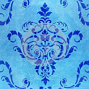 Elaborate Damask pattern on old paper.