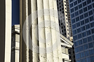 Closeup Old Historic Architecture Capitol Courthouse Building Round Columns