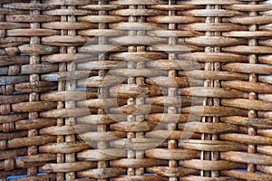 Closeup old rattan chair textured