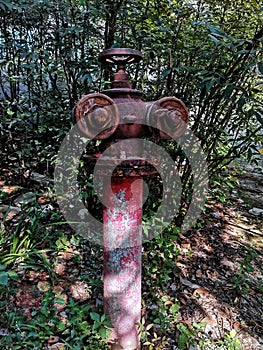 Closeup of old rusty fire hydrant