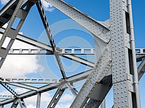 Closeup of an old truss bridge in the Netherlands