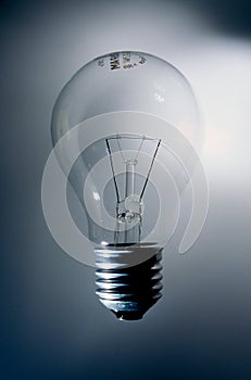 closeup of old tungsten light bulb