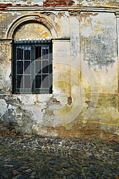 Closeup of old window at Colonia, Uruguay