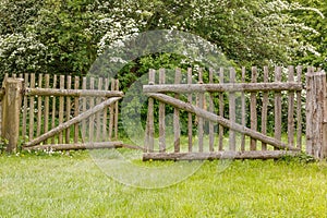 Closeup of old wooden fence